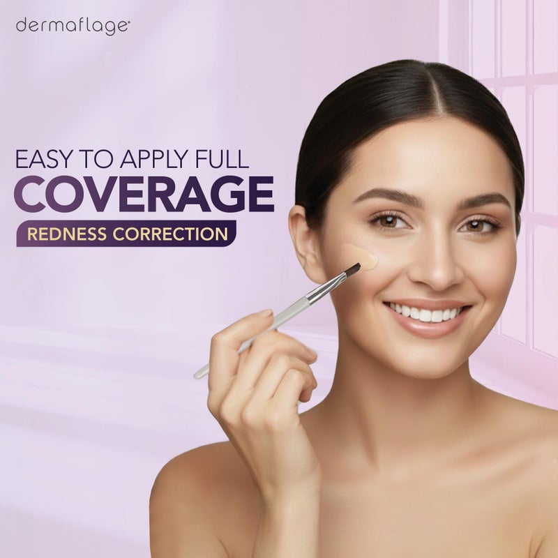 Dermaflage Rosacea Makeup Full Coverage Concealer Palette, Redness Corrector Cream for Face, Dark Circle and Under Eye Concealer and Color Corrector, Waterproof Hypoallergenic Formula (Medium) - Image 3